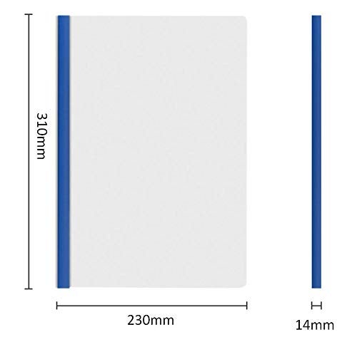 AKAHA Clear Report Covers with Solid Color 14mm Sliding Bar (18C, 100-sheet Capacity), Transparent Resume Presentation File Folders Organizer Binder, for Letter/A4 Size Paper, 20 Pcs, Solid Blue - Image 3